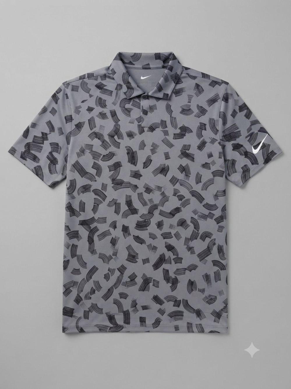 New with tags Nike Gray Abstract-Print Polo